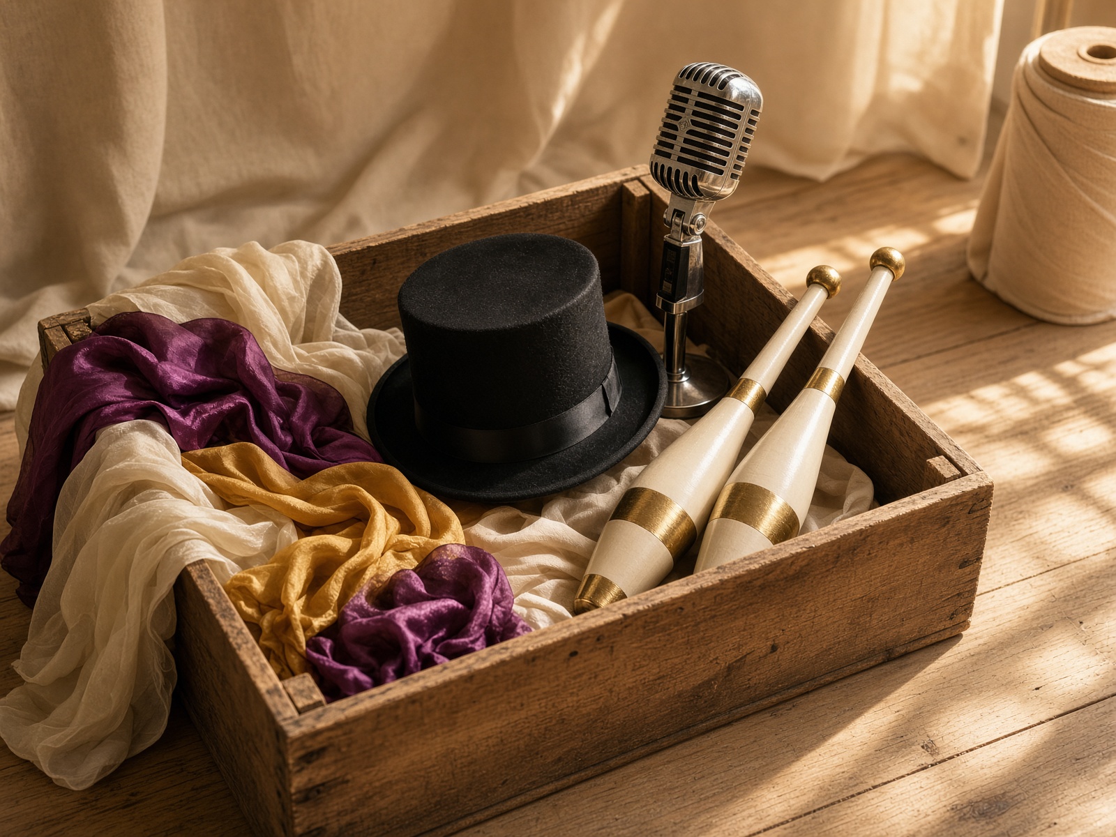 A crate of stage props
